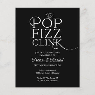 Lámina Invitación de fiesta de compromiso Budget Pop Fizz