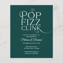 Lámina Invitación de fiesta de compromiso Budget Pop Fizz