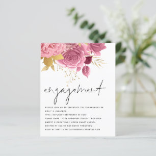 Lámina Invitación de fiesta de compromiso de flores de or