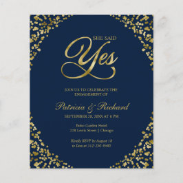 Lámina Invitación de fiesta de compromiso Presupuesto Ell