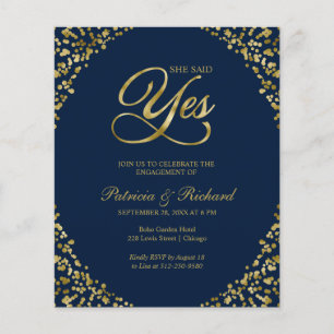 Lámina Invitación de fiesta de compromiso Presupuesto Ell