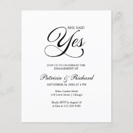 Lámina Invitación de fiesta de compromiso Presupuesto Ell