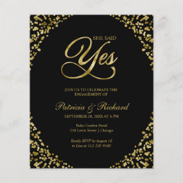 Lámina Invitación de fiesta de compromiso Presupuesto Ell