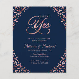 Lámina Invitación de fiesta de compromiso Presupuesto Ell