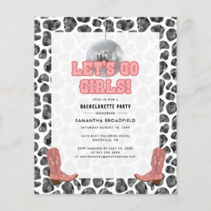 Lámina Invitación de Fiesta de Cowgirl Disco para Soltera