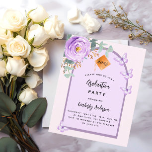 Lámina Invitación de fiesta de graduación con arco floral