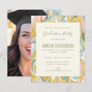 Lámina Invitación de fiesta de graduación con arte de pas
