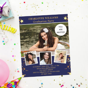 Lámina Invitación de fiesta de graduación con foto de est