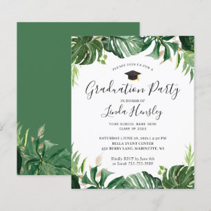 Lámina Invitación de fiesta de graduación con vegetación