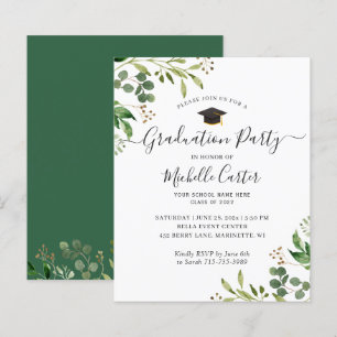 Lámina Invitación de fiesta de graduación con vegetación