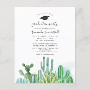 Lámina Invitación de fiesta de graduación de Cacti de col