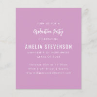Invitación de fiesta de graduación minimalista mor
