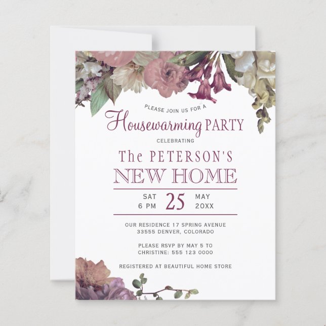 Lámina Invitación de fiesta de inauguración con estilo fl (Anverso)