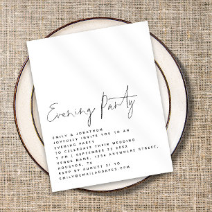 Lámina Invitación de Fiesta de la noche Boda de script de