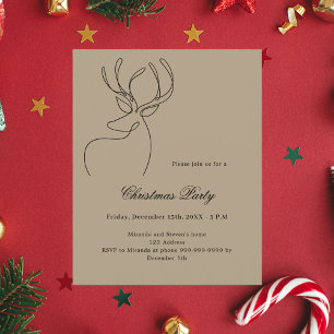 Lámina Invitación de fiesta de Navidad beige artesanía de
