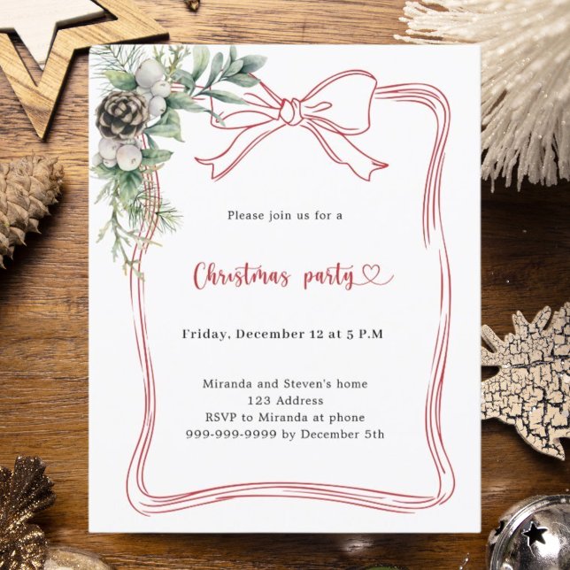 Lámina invitación de fiesta de Navidad con vegetación de  (Subido por el creador)