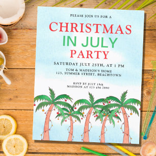 Lámina Invitación de fiesta de Navidad en julio con presu