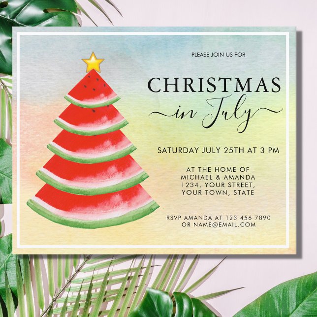 Lámina Invitación de fiesta de Navidad en julio de sandía (Subido por el creador)
