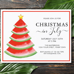 Lámina Invitación de fiesta de Navidad en Julio de sandía