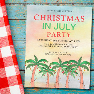 Lámina Invitación de fiesta de Navidad en julio económica