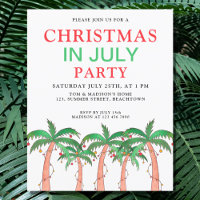 Invitación de fiesta de Navidad en julio económica