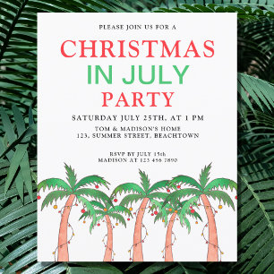 Lámina Invitación de fiesta de Navidad en julio económica