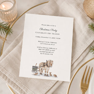 Lámina Invitación de fiesta de Navidad en trineo de cabal