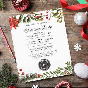Lámina Invitación de fiesta de Navidades con logotipo cor
