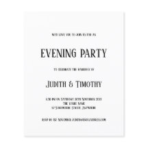 Invitación de Fiesta de Noche Blanca con Texto Neg