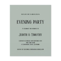 Invitación de Fiesta de Noche Verde Sage de Texto 