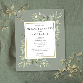 Lámina Invitación de Fiesta de té de novia de follaje ver