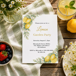 Lámina invitación de fiesta de verano con limón cítrico d