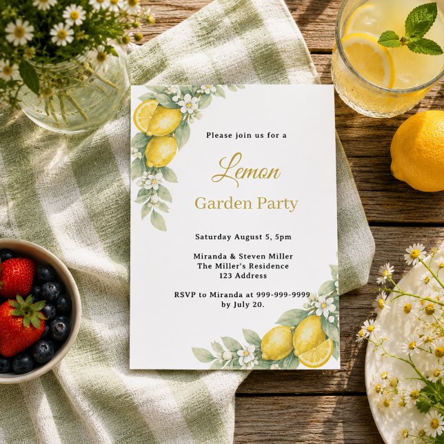 Lámina invitación de fiesta de verano con limón cítrico d (Subido por el creador)