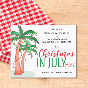Lámina Invitación de fiesta de verano de Navidad en julio