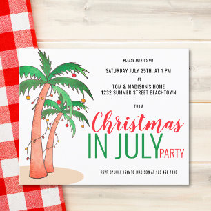 Lámina Invitación de fiesta de verano de Navidad en julio