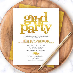 Lámina Invitación de fiesta moderna para graduación de or