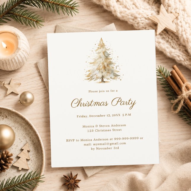 Lámina Invitación de fiesta navideña con árbol de Navidad (Subido por el creador)