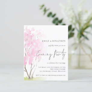 Lámina Invitación de Fiesta nocturno Boda de Blossom rosa