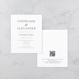 Lámina Invitación de Fiesta nocturno Boda de código QR mo