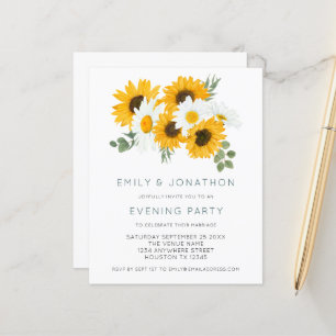 Lámina Invitación de Fiesta nocturno Boda de girasoles de