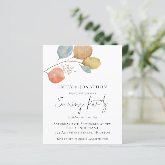 Lámina Invitación de Fiesta nocturno Boda de moda del pre (Anverso de pie)