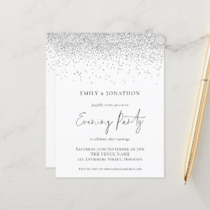 Lámina Invitación de Fiesta nocturno Boda Purpurina de Pl