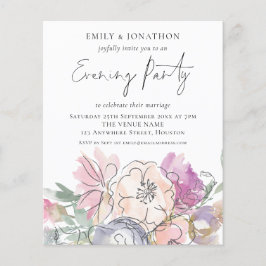 Lámina Invitación de Fiesta nocturno de Bodas Artsy Flora