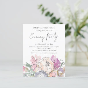 Lámina Invitación de Fiesta nocturno de Bodas Artsy Flora