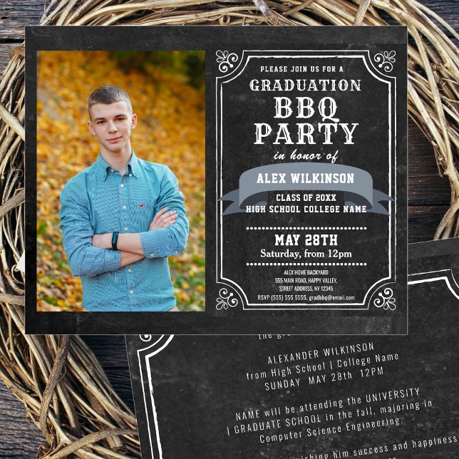 Lámina Invitación de Fiesta Rústico de Chalkboard BBQ par (Subido por el creador)