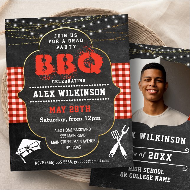 Lámina Invitación de Fiesta Rústico de Chalkboard BBQ par (Subido por el creador)