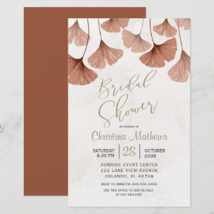 Lámina Invitación de Foliaje Terracota para Despedida de 