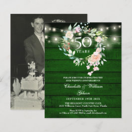 Lámina Invitación de foto de aniversario de 50 años con f