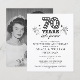Lámina Invitación de Foto de Aniversario de 70 años Presu