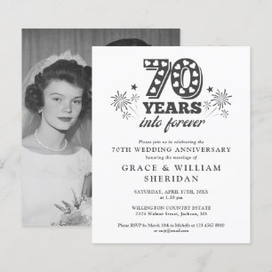 Lámina Invitación de Foto de Aniversario de 70 años Presu